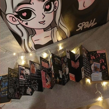 DIY hajtogatható retro fotóalbum akordeon-stílusú dekoratív 3D matricákkal – emlék ajándék barátoknak és pároknak