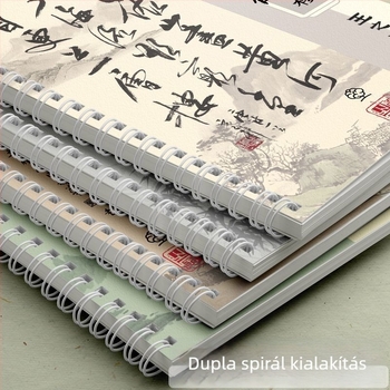 A5 spirálfüzet nemzeti stílusú, trendi dizájnnal, vonalas jegyzetfüzet tanuláshoz és felkészüléshez a vizsgákra, általános- és középiskolás diákok számára