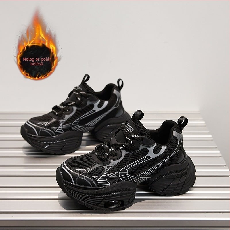 Női ezüst színű vastag talpú dad shoes – 2024-es modell, könnyű, mindennapi sportcipők