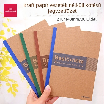 Deli 7672 puha fedelű A5 méretű notesz, 30 oldal, tehénbőr hatású borító