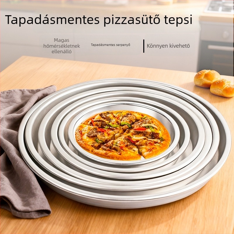 5–10 hüvelykes anodizált pizza tepsi, mély és sekély kör alakú sütőforma, tartós alumíniumötvözet