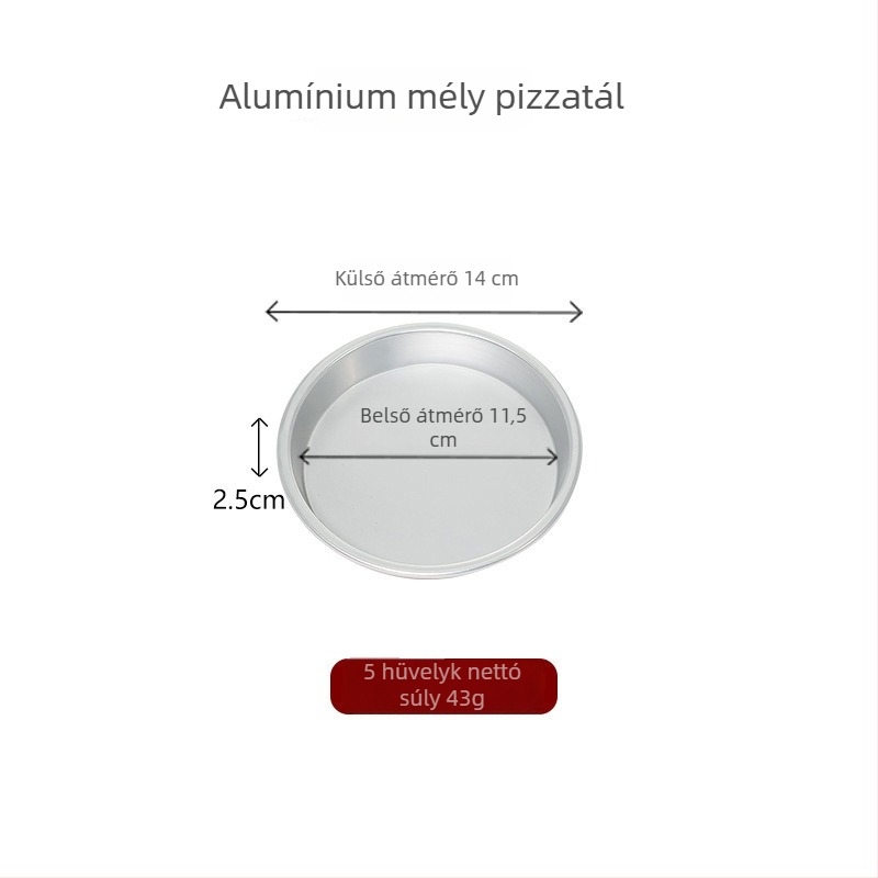 5–10 hüvelykes anodizált pizza tepsi, mély és sekély kör alakú sütőforma, tartós alumíniumötvözet