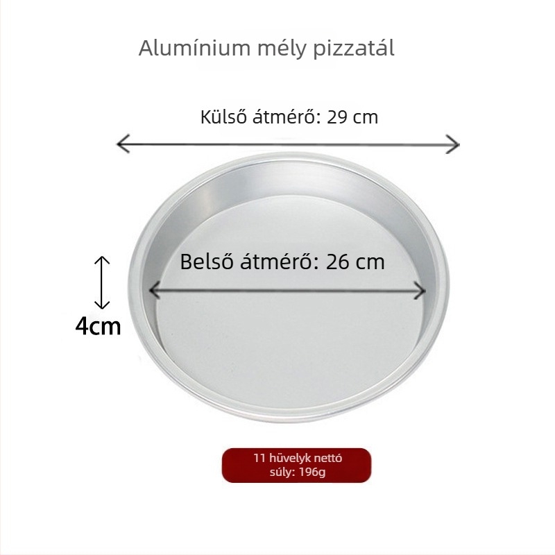 5–10 hüvelykes anodizált pizza tepsi, mély és sekély kör alakú sütőforma, tartós alumíniumötvözet