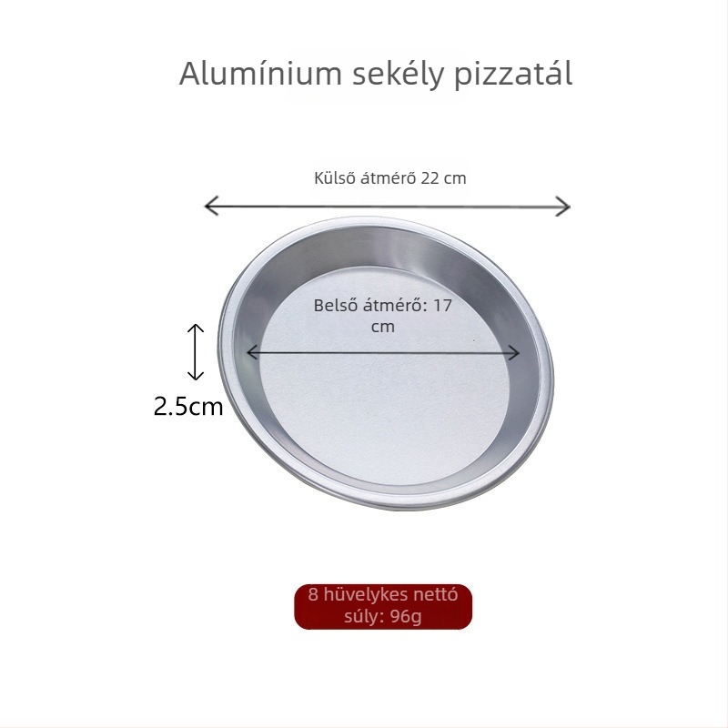 5–10 hüvelykes anodizált pizza tepsi, mély és sekély kör alakú sütőforma, tartós alumíniumötvözet