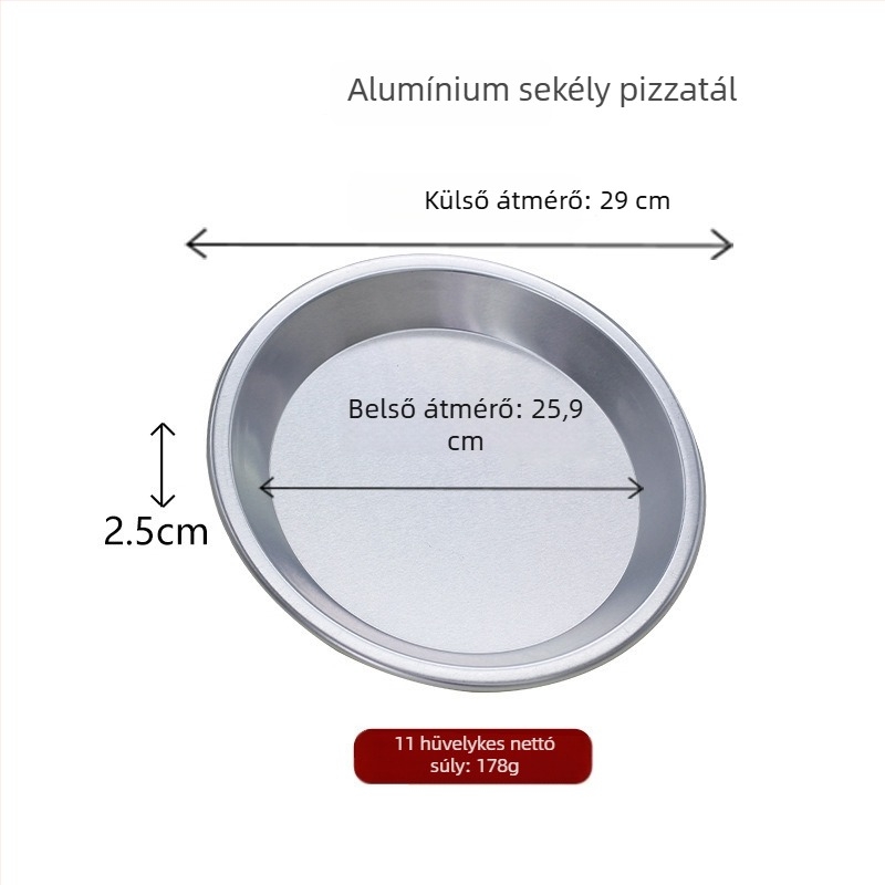 5–10 hüvelykes anodizált pizza tepsi, mély és sekély kör alakú sütőforma, tartós alumíniumötvözet