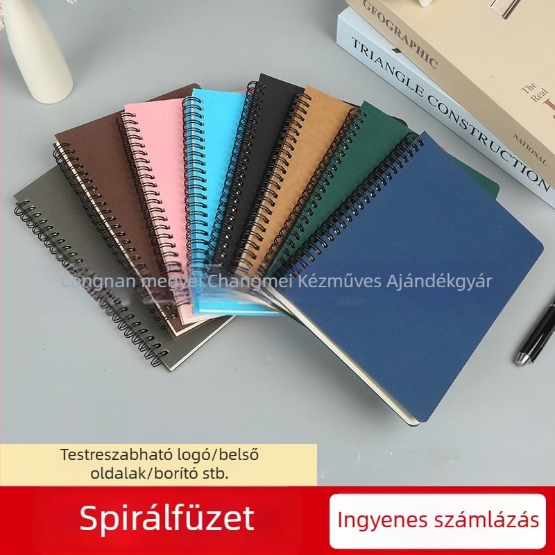 Kraft papír borítású spirálfüzet, testreszabott logóval, óvodások számára, elérhető A4, A5, B5 és A6 méretek