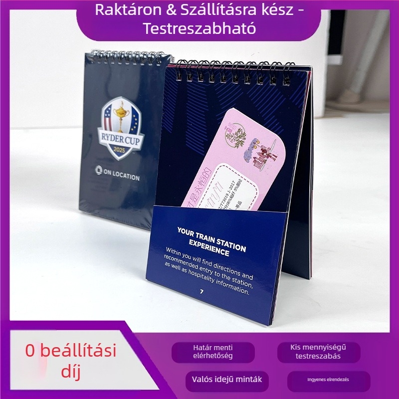 Kompakt spirál notesz kártyatartóval, színes nyomtatás, amerikai stílusú design, A6/A7 méret, mini fényes borító