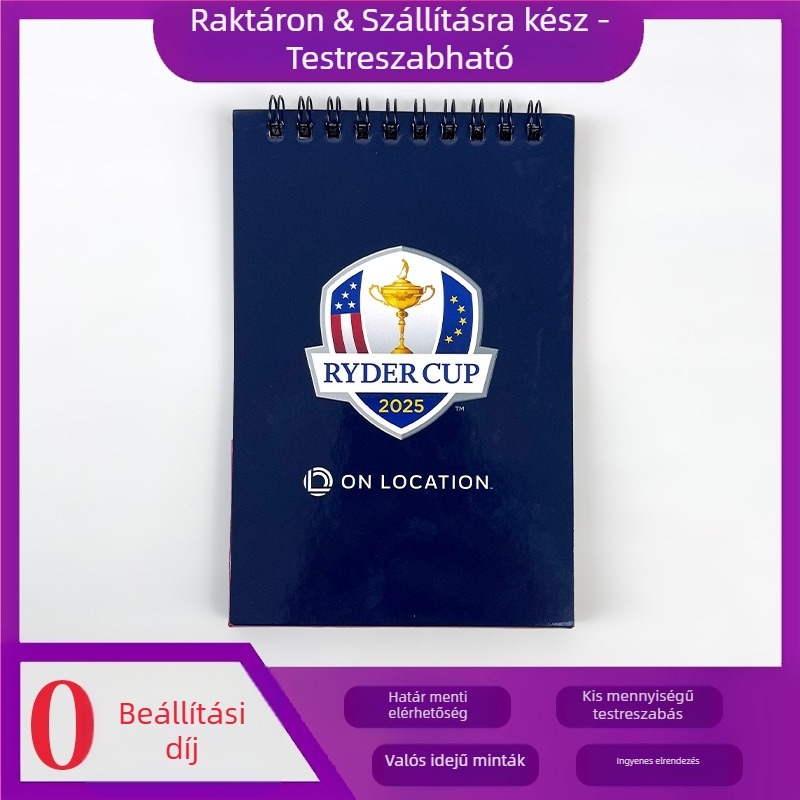 Kompakt spirál notesz kártyatartóval, színes nyomtatás, amerikai stílusú design, A6/A7 méret, mini fényes borító