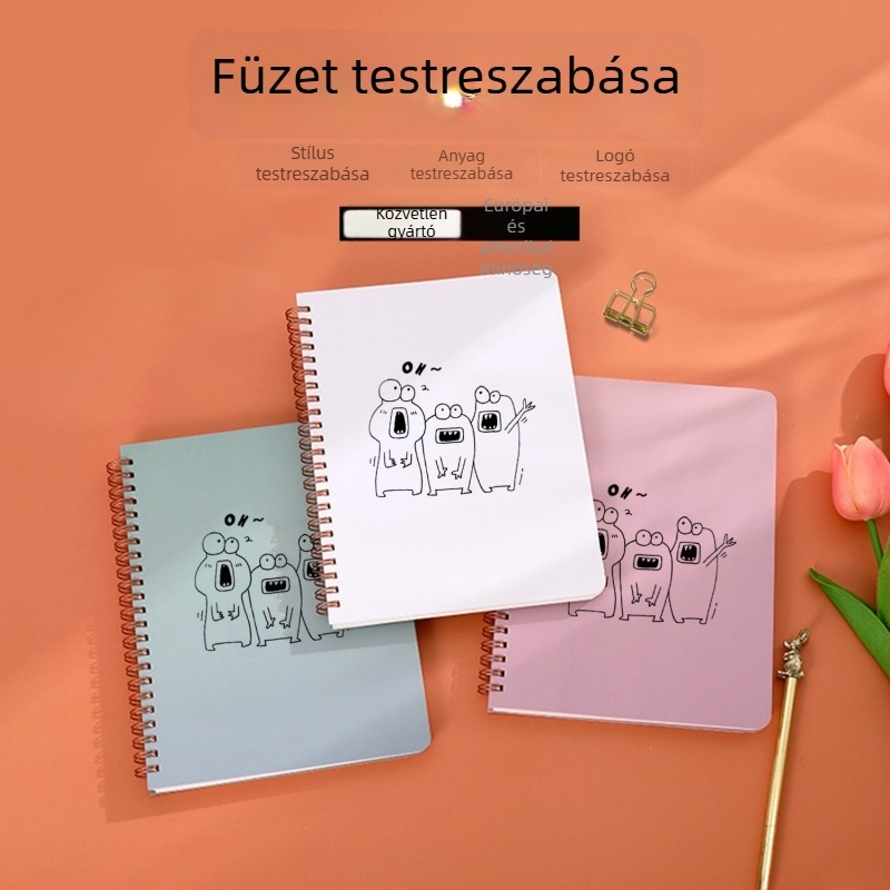 A5-ös spirálkötésű angol notesz, heti naptár és önfegyelem-tervező, testreszabható, nagykereskedelmi értékesítés