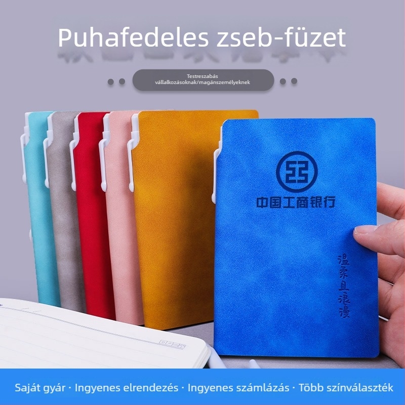 Testre szabható juhbőr notesz, elegáns diák notesz, A7 méret, üzleti stílus