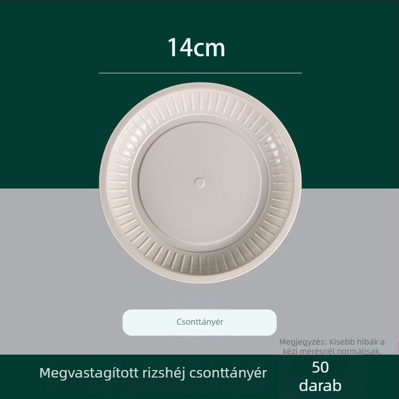Rizshéjból készült egyszer használatos étkészlet — négy részes készlet, edények és evőeszközök, élelmiszer-minőségű, forró edényekhez, grillhez és kempingezéshez