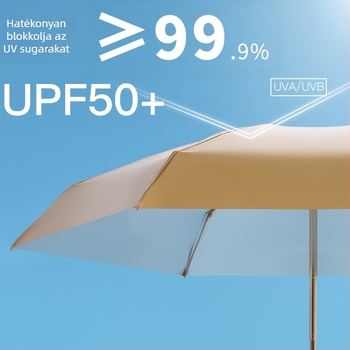 Fényűző retro napernyő, kompakt zsebméret, 6 bordával, 5-részes összecsukható kivitel, UV-védelem UPF50+