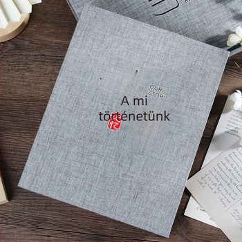 10 hüvelykes textil fotóalbum DIY, kézzel készített emlékalbum ragasztott oldalakkal, pároknak, barátnőknek és a gyermek fejlődésének
