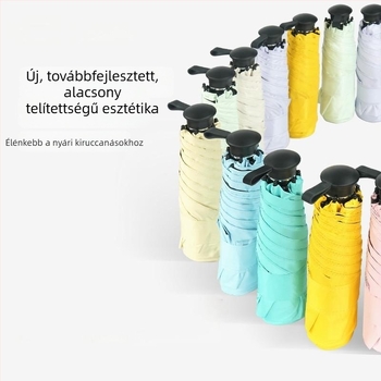 Ultra könnyű mini napernyő rejtett lehajtható fogantyúval, kettős használat napra és esőre, üzleti ajándék