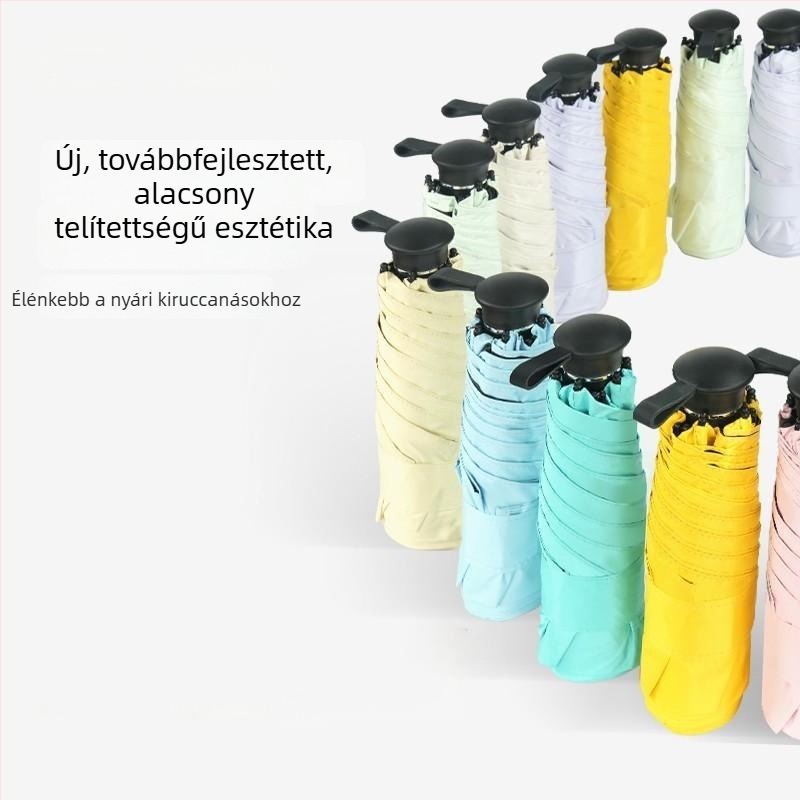 Ultra könnyű mini napernyő rejtett lehajtható fogantyúval, kettős használat napra és esőre, üzleti ajándék