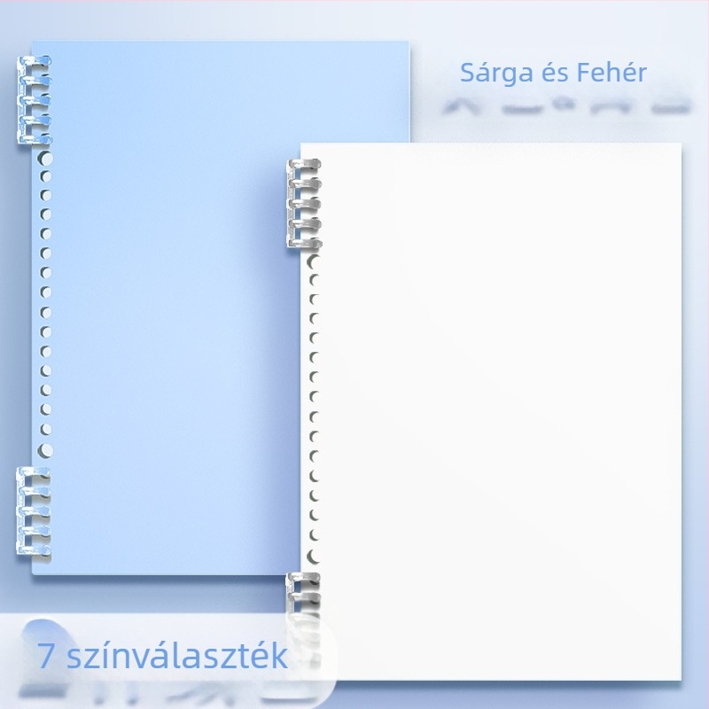 B5 oldható notesz, vastított kivitel, levehető lapok, egyszerű jegyzetfüzet, A4, vízszintes vonalak