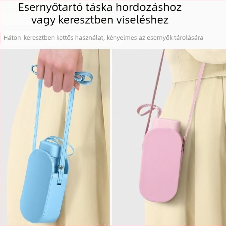 Ultra-könnyű ötfáju napernyő, mini zsebes lapos kivitel, kettős használat, hordozható