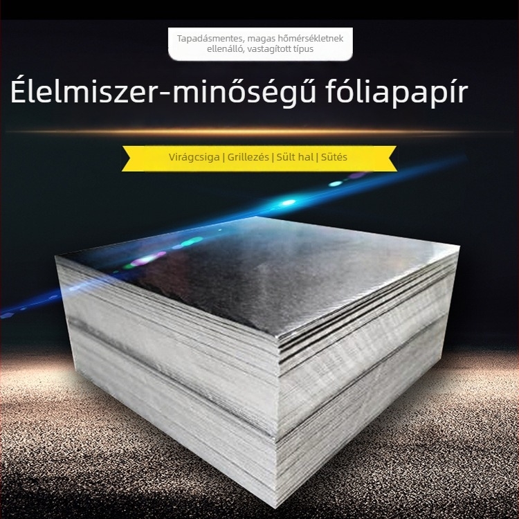 Sütéshez és grillhez alumíniumfólia lapok, tapadásmentes főzőfólia, alkalmas légkeveréses sütőhöz, tengeri ételek és tésztaételek