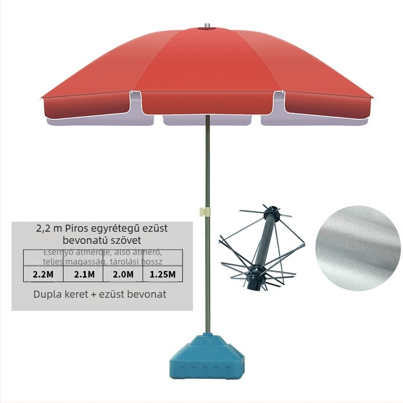 Kültéri reklám parasol, nagy méretű, UPF 50+ UV védelem, manuális nyitás-zárás, logónyomtatás lehetséges