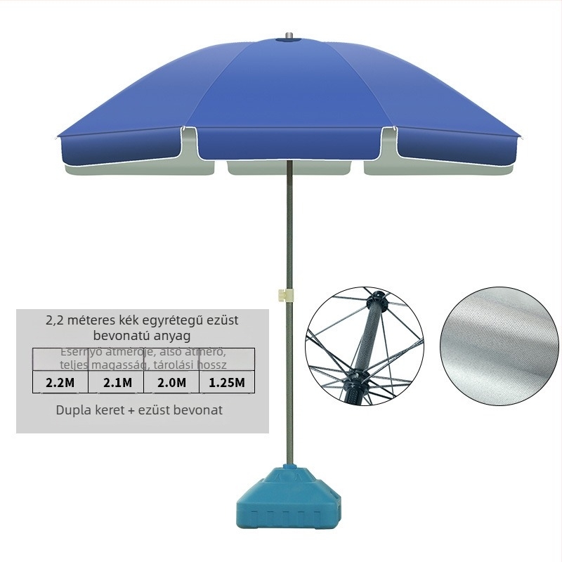 Kültéri reklám parasol, nagy méretű, UPF 50+ UV védelem, manuális nyitás-zárás, logónyomtatás lehetséges