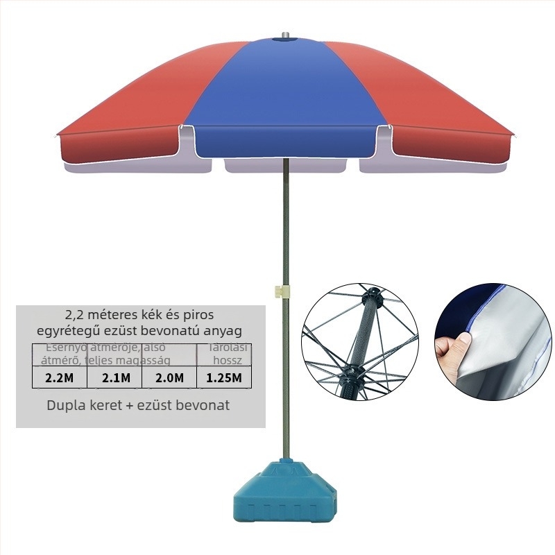 Kültéri reklám parasol, nagy méretű, UPF 50+ UV védelem, manuális nyitás-zárás, logónyomtatás lehetséges