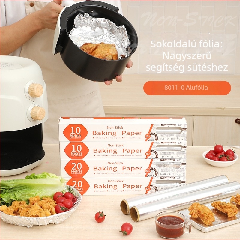 Quishida alumíniumfólia tekercs, szélesség 30 cm, vastagság 20 mm, egyszer használatos, sütéshez és pirításához