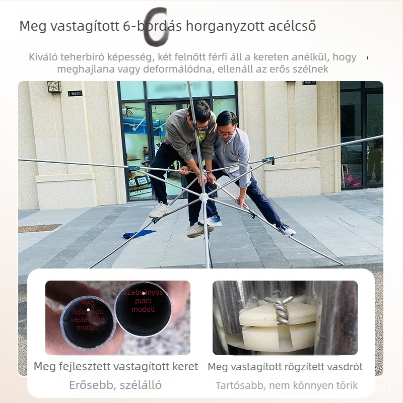 Kültéri napernyő, szélálló, vízálló és UV-védelmet nyújtó, ezüst bevonattal