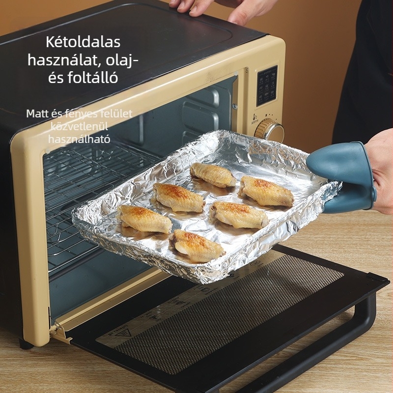 Háztartási alumínium fólia tekercs, 30 cm szélesség, 15 mm vastagság, sütéshez, hőálló, olajálló
