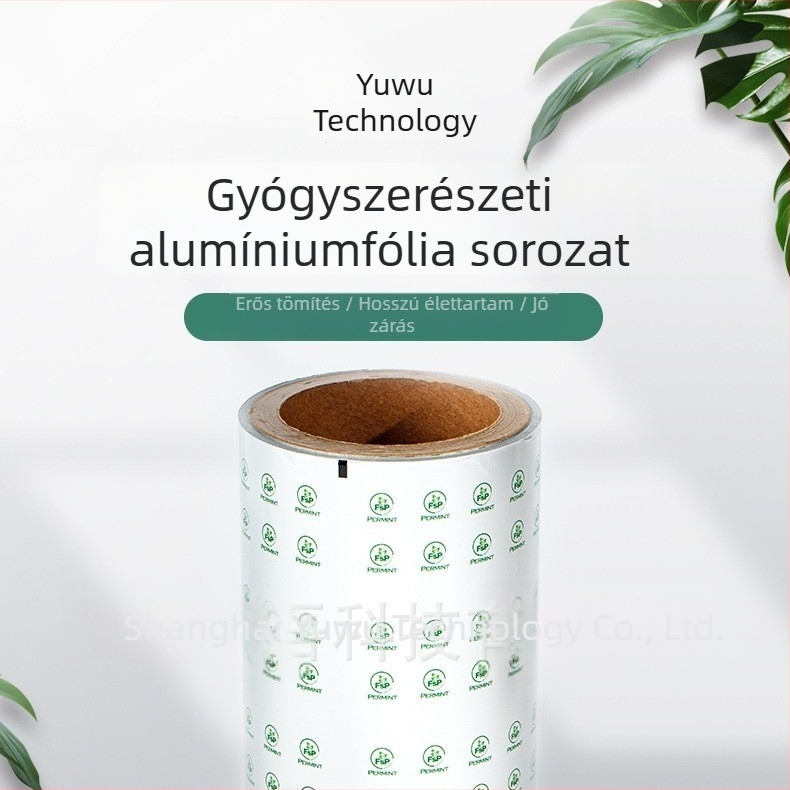 Személyre szabott nyomtatott PTP alumínium fólia bliszteres csomagoláshoz, alumínium-plasztik zárófilm, könnyen átszúrható zárófilm