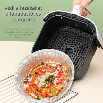 Levegő-fritőz kompatibil alumíniumfóliából készült tál, alumíniumfóliás tálak, olajat felszívó sütőpapír otthoni használatra