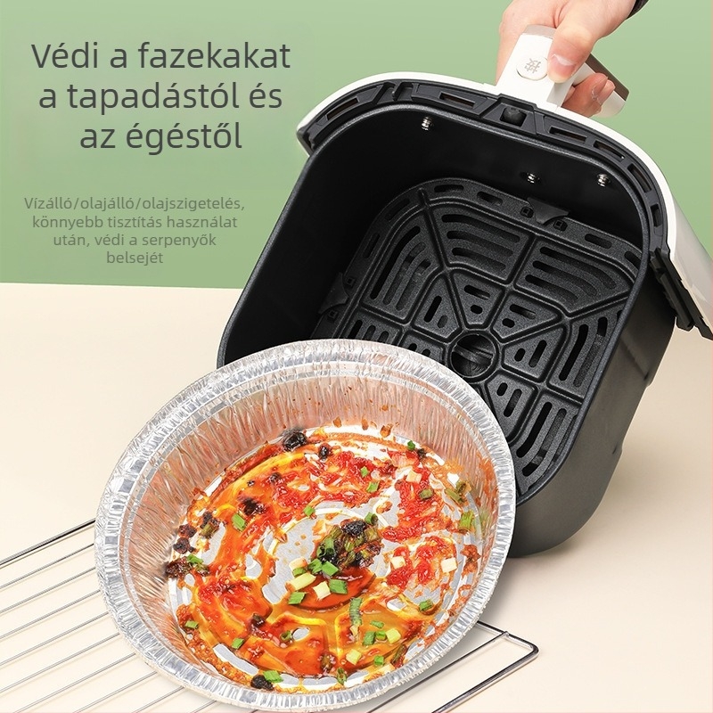 Levegő-fritőz kompatibil alumíniumfóliából készült tál, alumíniumfóliás tálak, olajat felszívó sütőpapír otthoni használatra