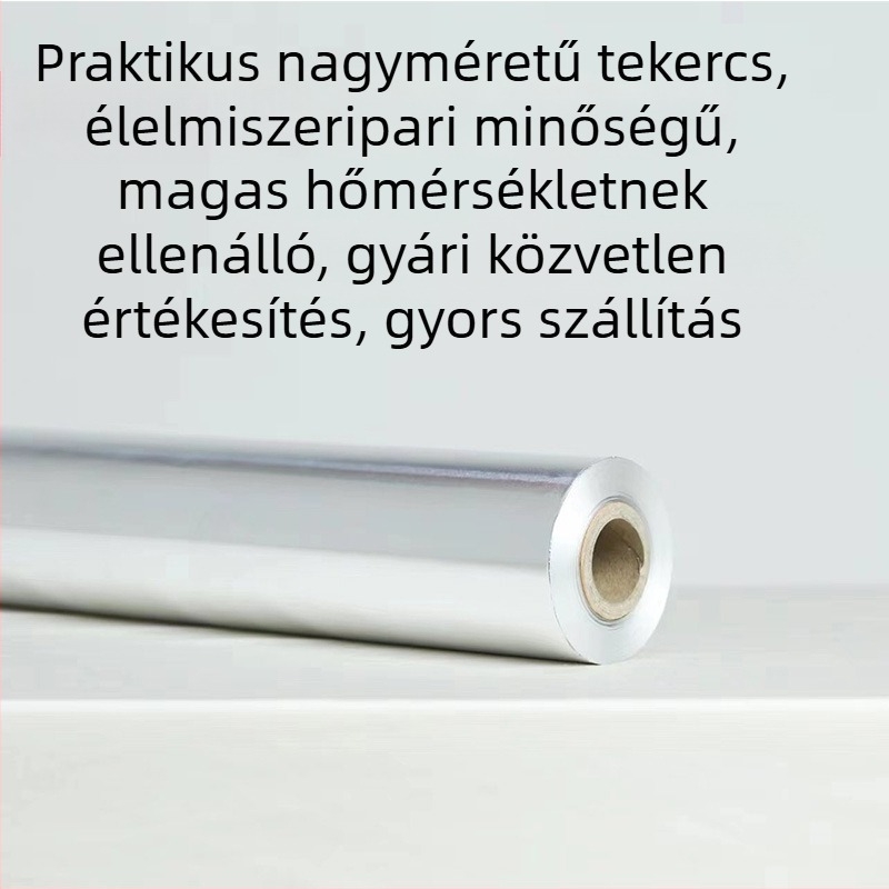 Megvastított alumínium fóliás tekercs, 18 µm, 30 × 150 m, virágmintás grillhez