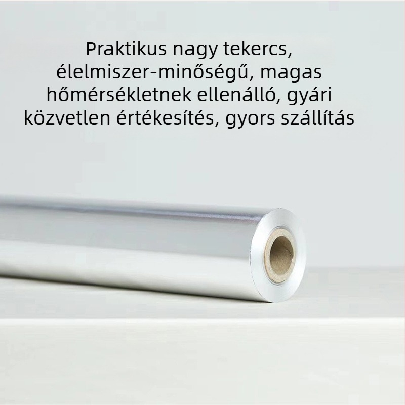 615 Grillalumínium-fólia – élelmiszerbiztos, tiszta alumíniumfólia hús és tengeri ételek grillezéséhez
