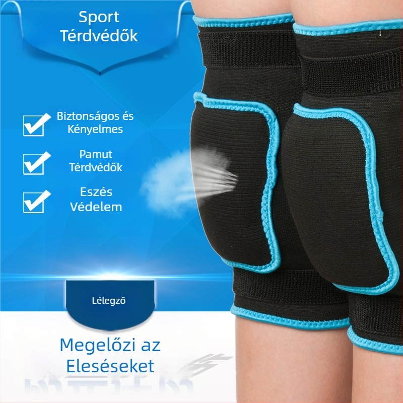 Műkorcsolya térdvédő – uniszex, felnőtteknek és gyerekeknek, vastagabb térdvédő Velcro pánttal