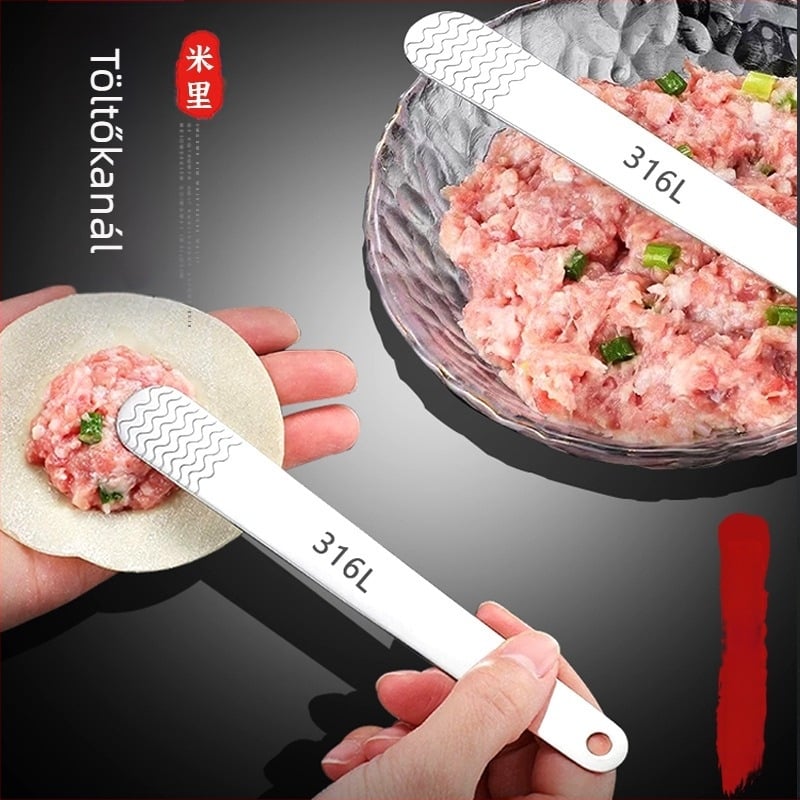 316L rozsdamentes acél töltőkanál gombócokhoz és wontonokhoz