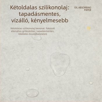 Négyszögletes szilikonolajos sütőpapír – tapadásmentes, zsír- és olajfelszívó, a konyhai sütéshez.