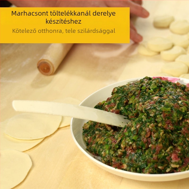 Marhacsontból készült gombóltöltőkanál – eszköz gombócok és wontonok készítéséhez
