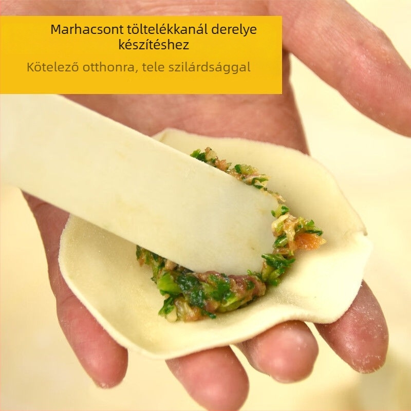 Marhacsontból készült gombóltöltőkanál – eszköz gombócok és wontonok készítéséhez