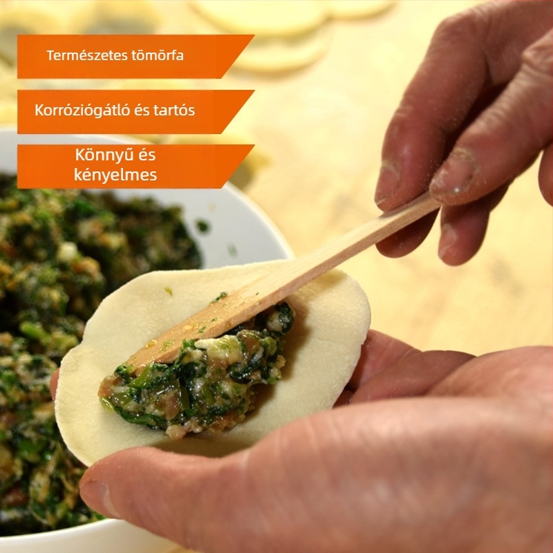 Dumpling készítő eszközök készlet: bambusz töltőkanál, fa töltőpálca, töltődeszka, wonton eszköz, otthoni dumpling készítő készlet
