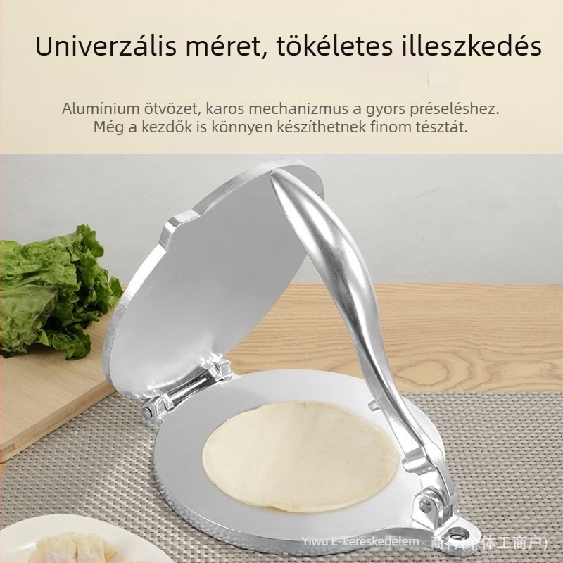 Tortilla prés alumíniumötvözetből – eszköz a tészta nyomására tortilla készítéséhez és töltött tészta lapokhoz