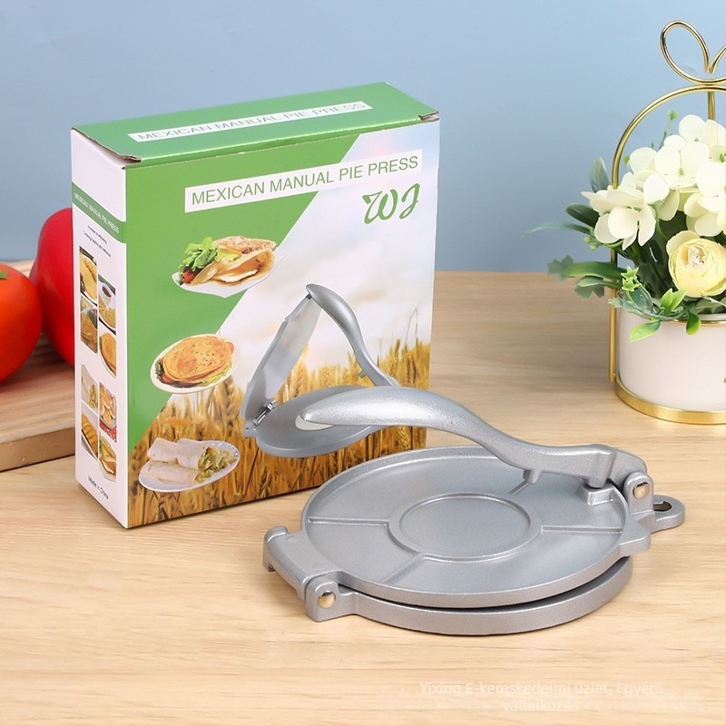 Tortilla prés alumíniumötvözetből – eszköz a tészta nyomására tortilla készítéséhez és töltött tészta lapokhoz