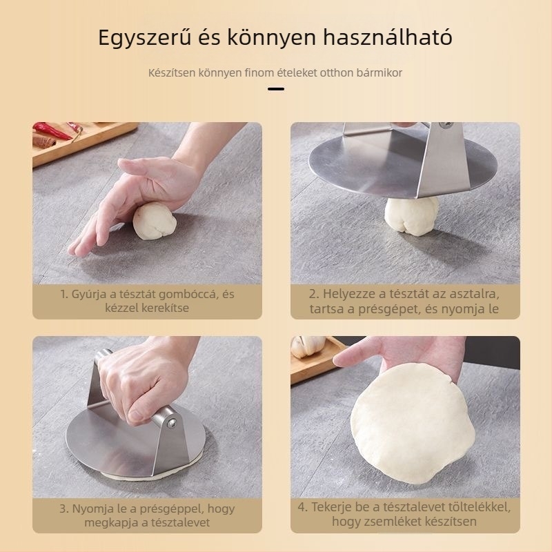 Kör alakú rozsdamentes acél gyoza tészta nyomó és hamburgerpogácsa forma, otthoni konyhára