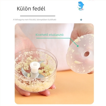 Kézi fokhagyma prés- és törő, mini méretű, otthoni használatra