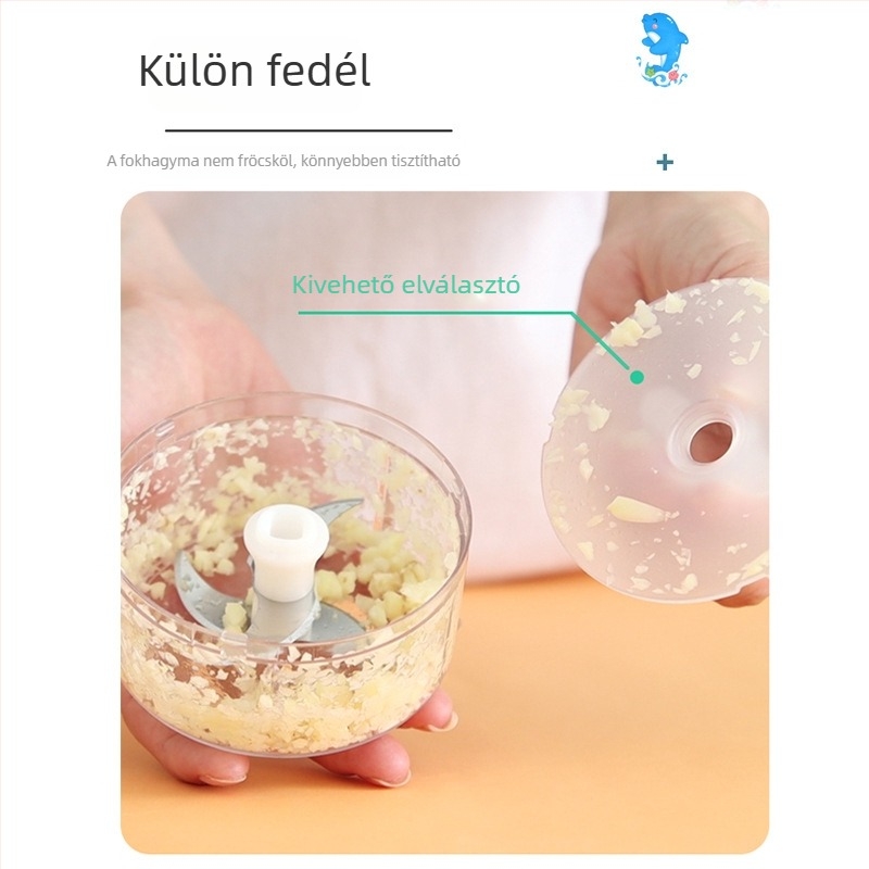 Kézi fokhagyma prés- és törő, mini méretű, otthoni használatra
