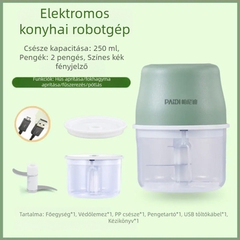 Panidi mini elektromos fokhagyma őrlő, vezeték nélküli, otthoni használatra
