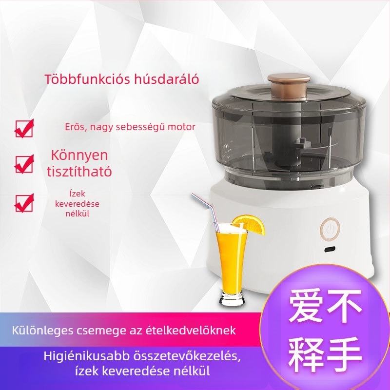 Vezeték nélküli elektromos, többfunkciós konyhai processzor fokhagymához és bébiétel készítéséhez