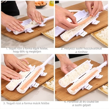 DIY sushi eszközkészlet: nori-formák, rizsgolyó formák és sushi tekercs forma