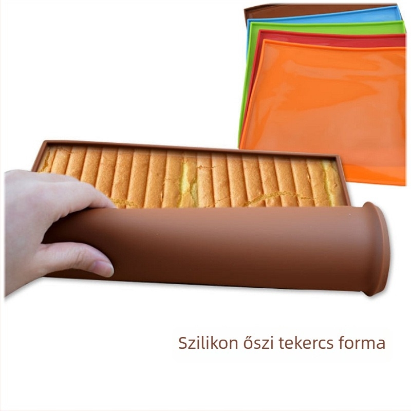 Szilikon lenyomatmat a Swiss rollhoz és tortatekercshez – festett dekoratív sütőmat gyermekeknek