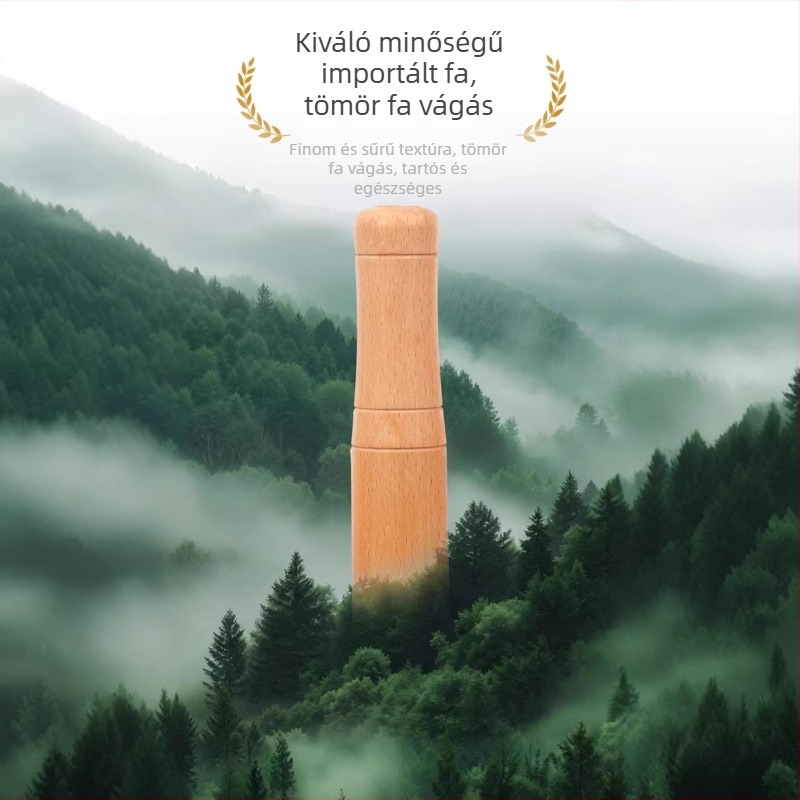Fából készült fokhagyma prés és daráló, kézi konyhai eszköz