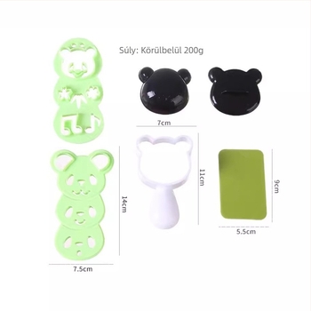 Panda alakú rizsgolyó formázó — DIY rizs alakító eszköz sushihoz és norihoz